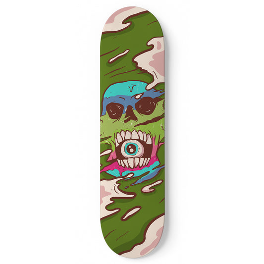 Vintage Rainbow Skull Skateboard Wall Art