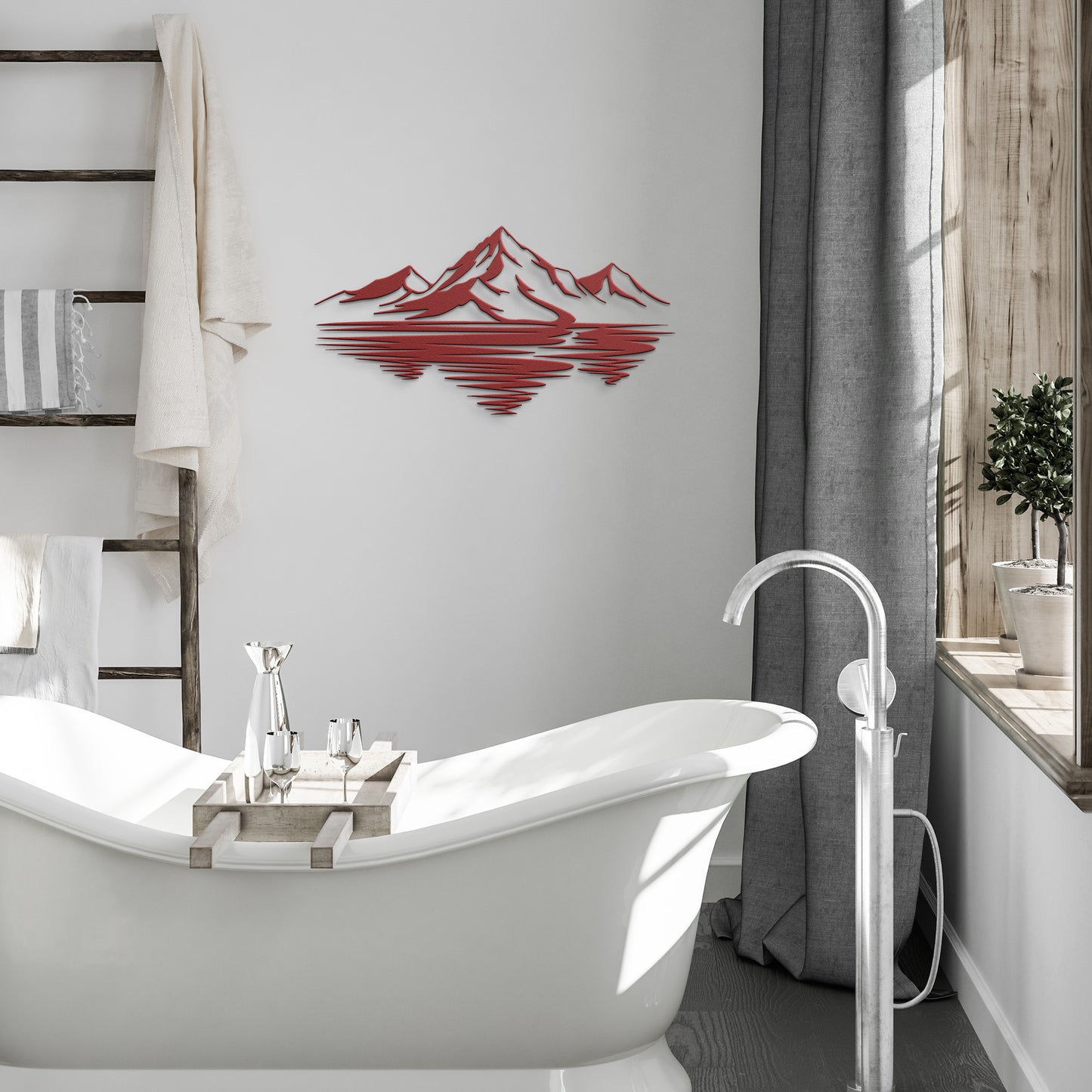 Gorgeous Reflected Mountain Metal Wall Art