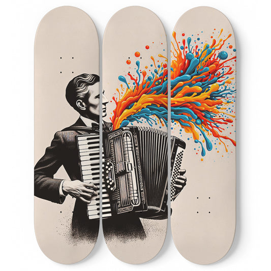 Accordion 3-Deck Skateboard Wall Art