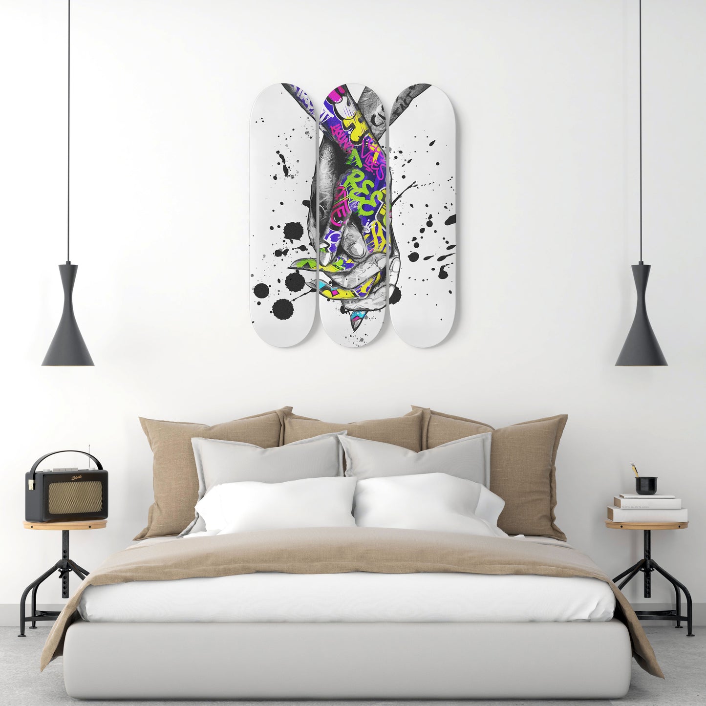 Banksy Couple Holding Hands #1.0 3 Deck Skateboard Wall Art : Love and Emotion