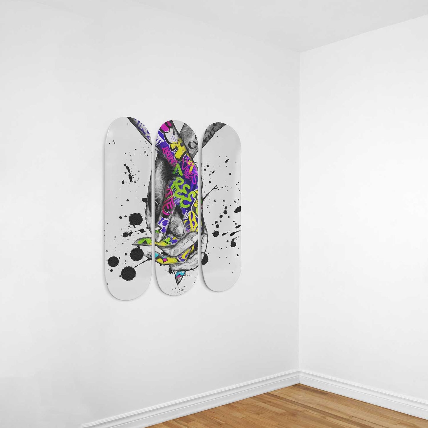 Banksy Couple Holding Hands #1.0 3 Deck Skateboard Wall Art : Love and Emotion