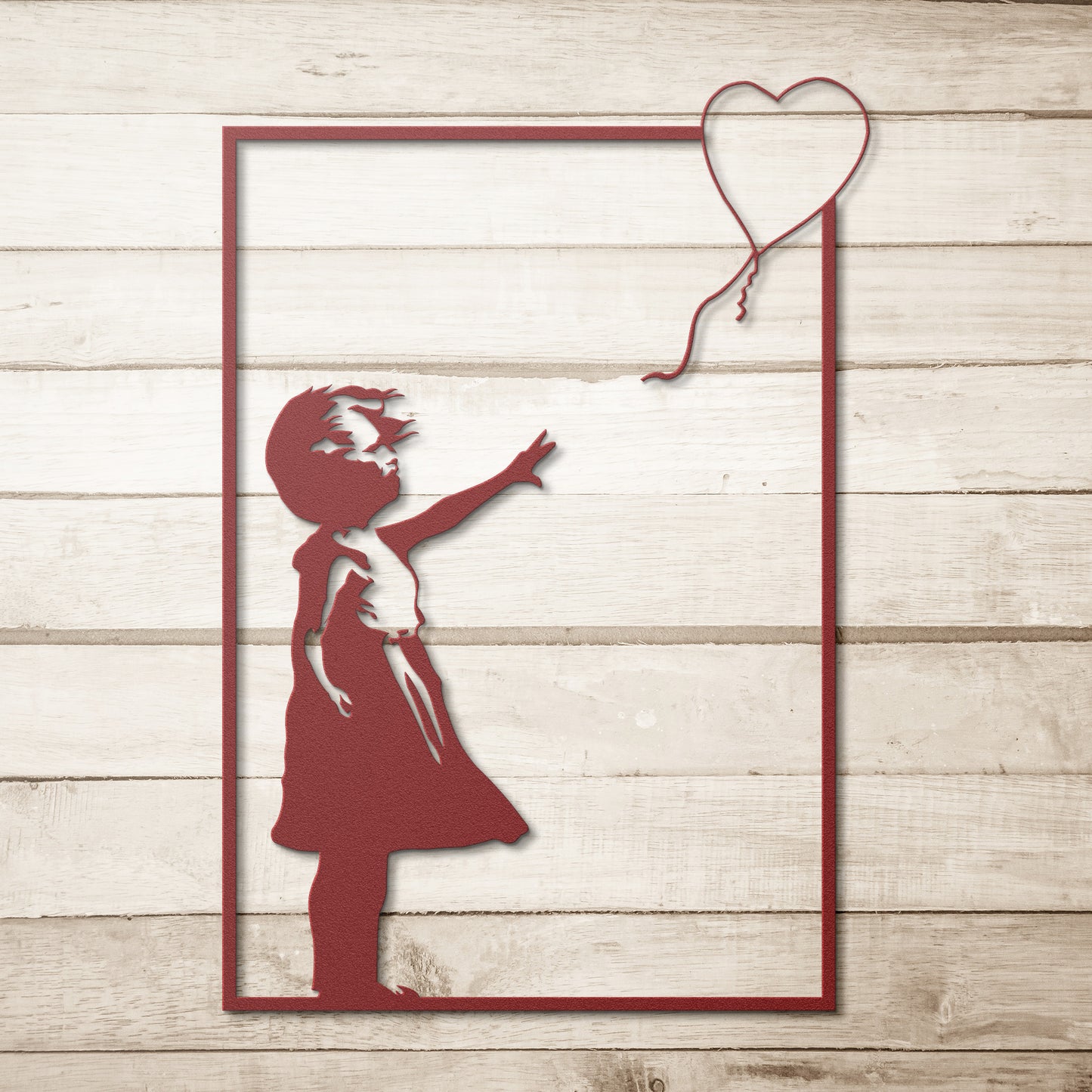 Bansky Girl with Balloon Metal Wall Art