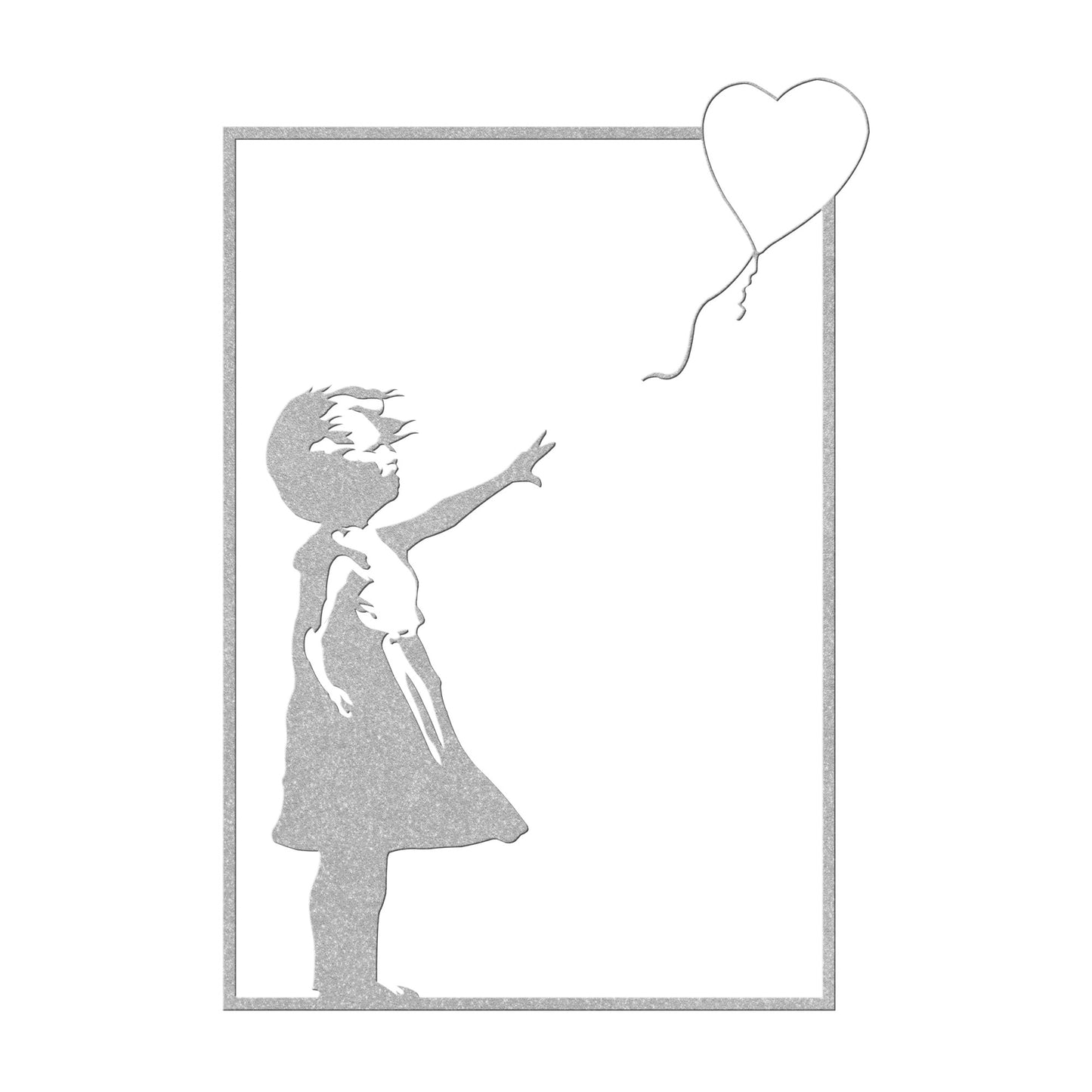 Bansky Girl with Balloon Metal Wall Art