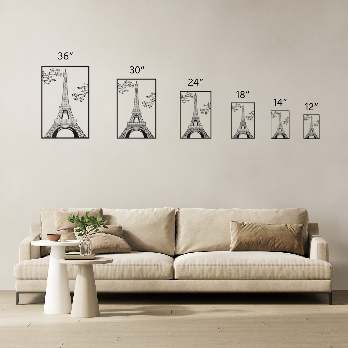 Beautiful Eiffel Tower of Paris Metal Wall Art