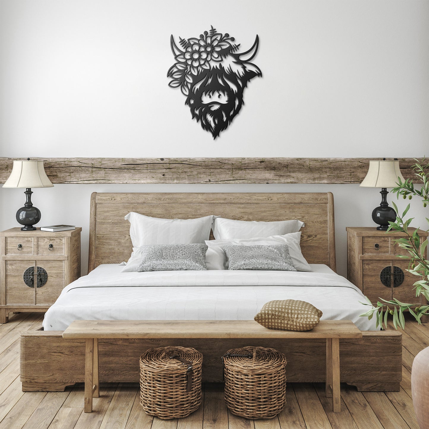 Beautiful Female Highlands Cow Metal Wall Art