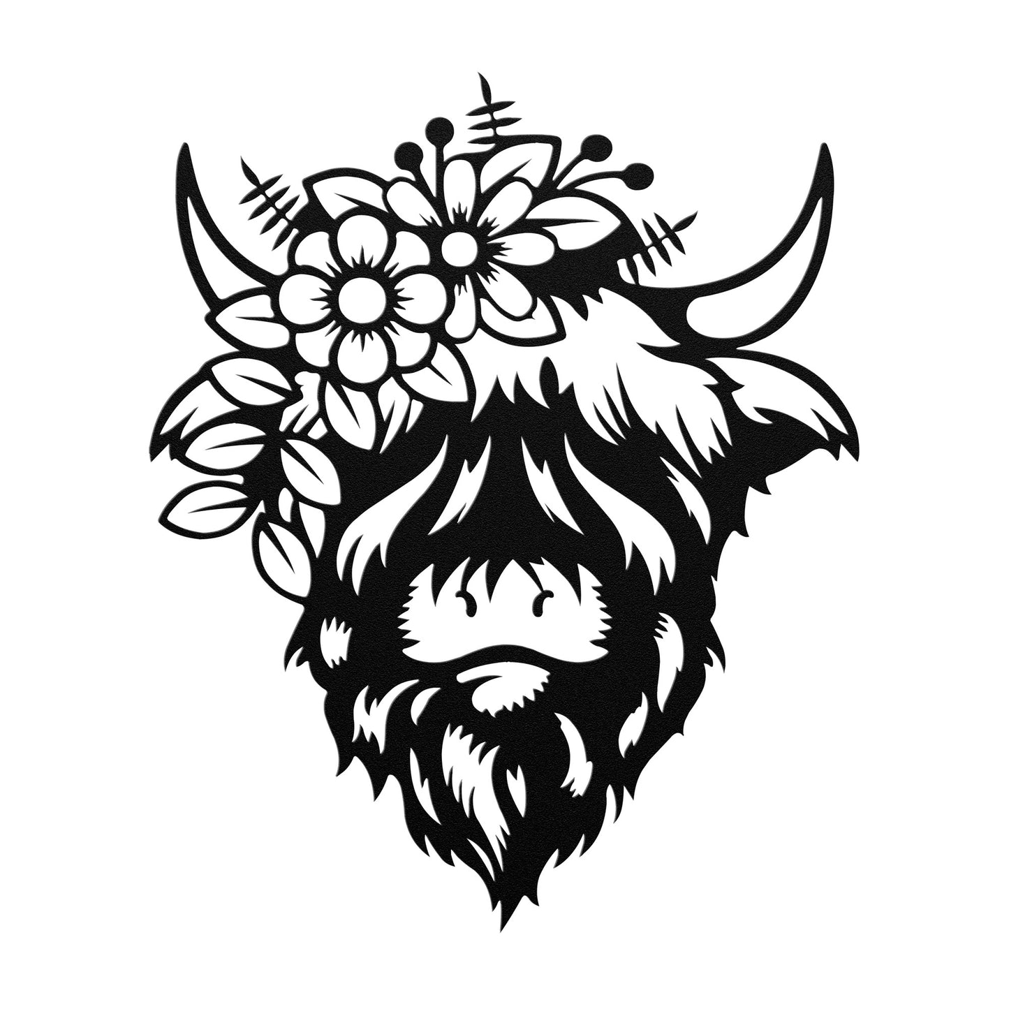 Beautiful Female Highlands Cow Metal Wall Art