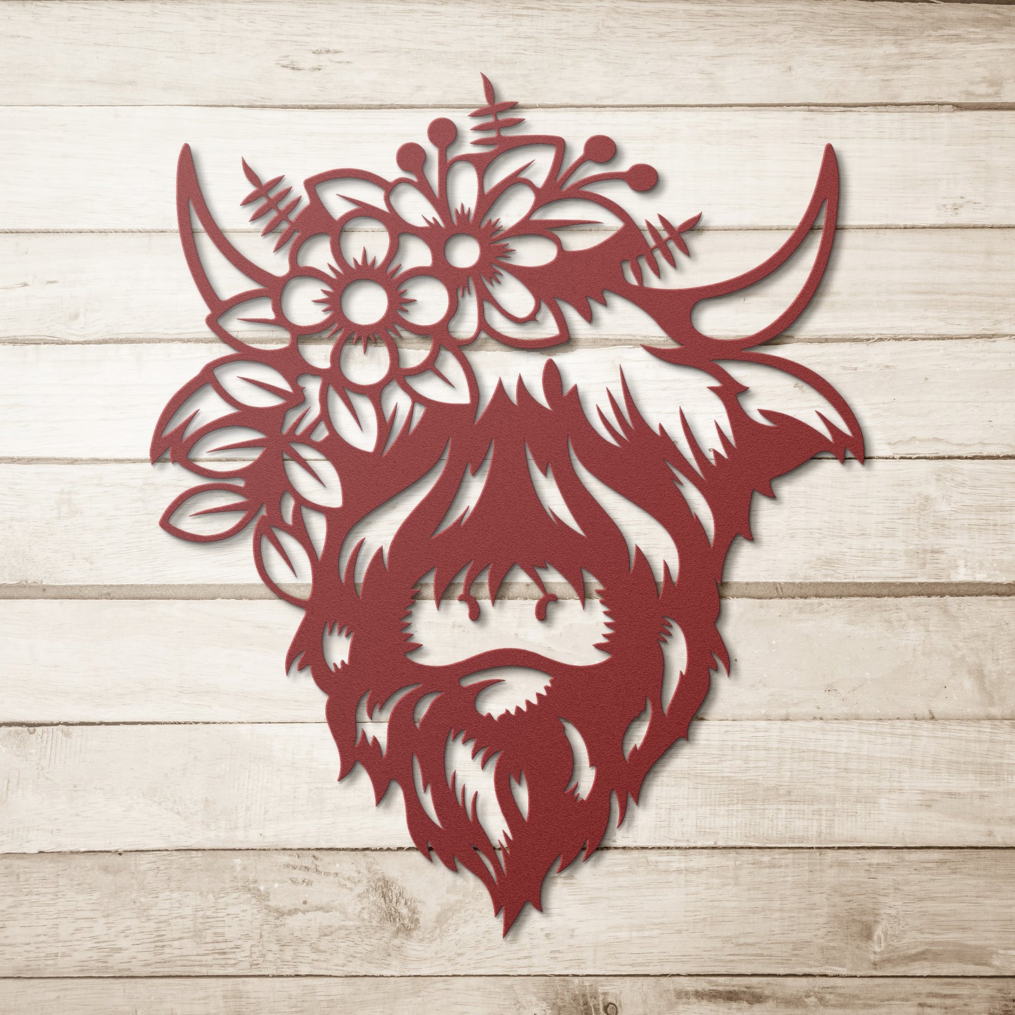Beautiful Female Highlands Cow Metal Wall Art