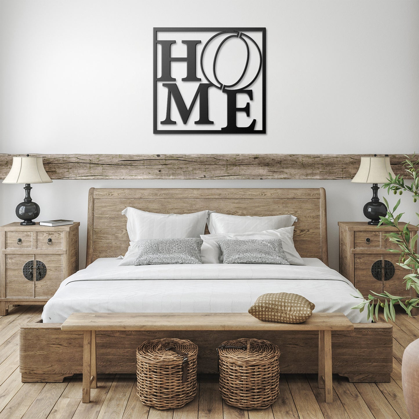 Beautiful HOME text Display Metal Wall Art