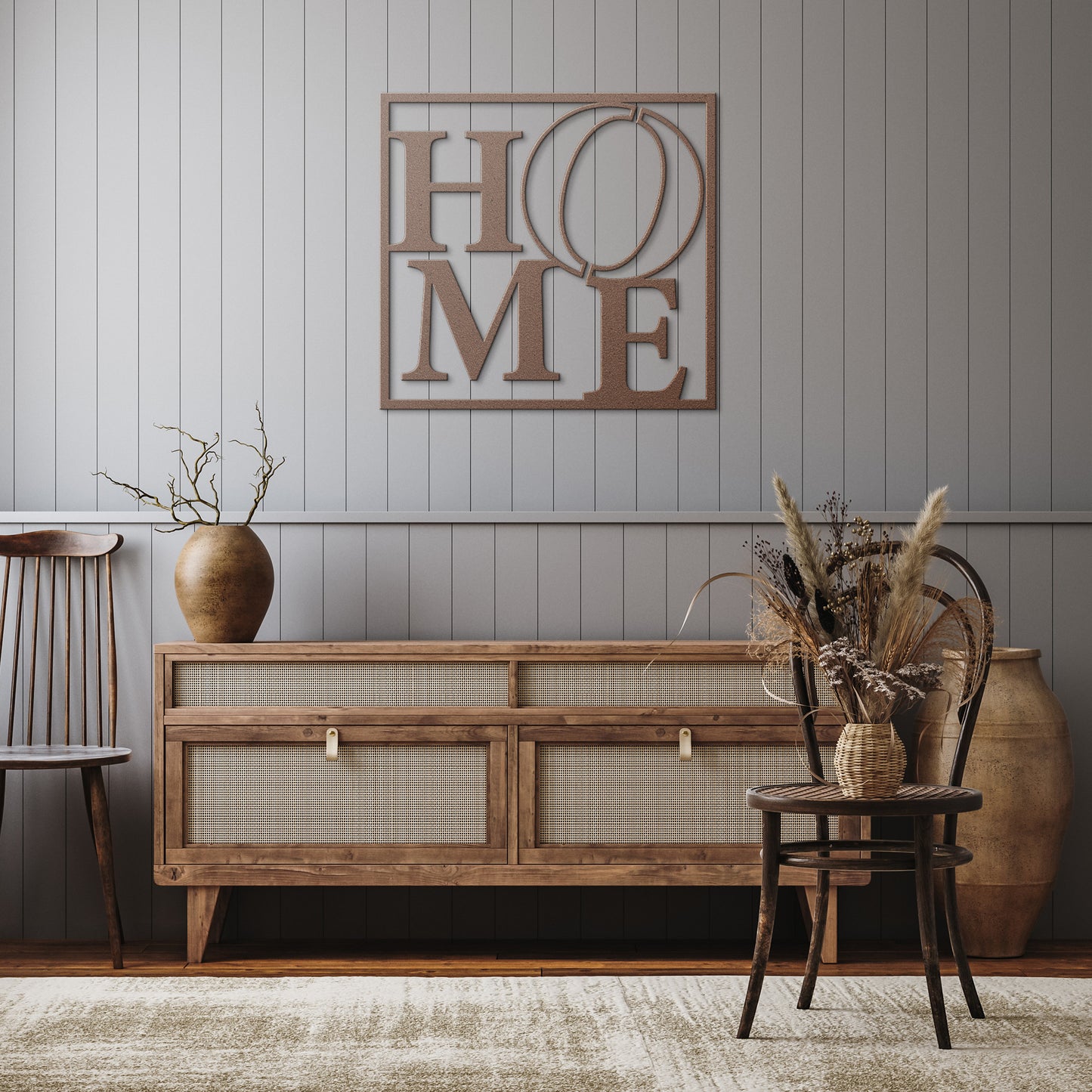 Beautiful HOME text Display Metal Wall Art