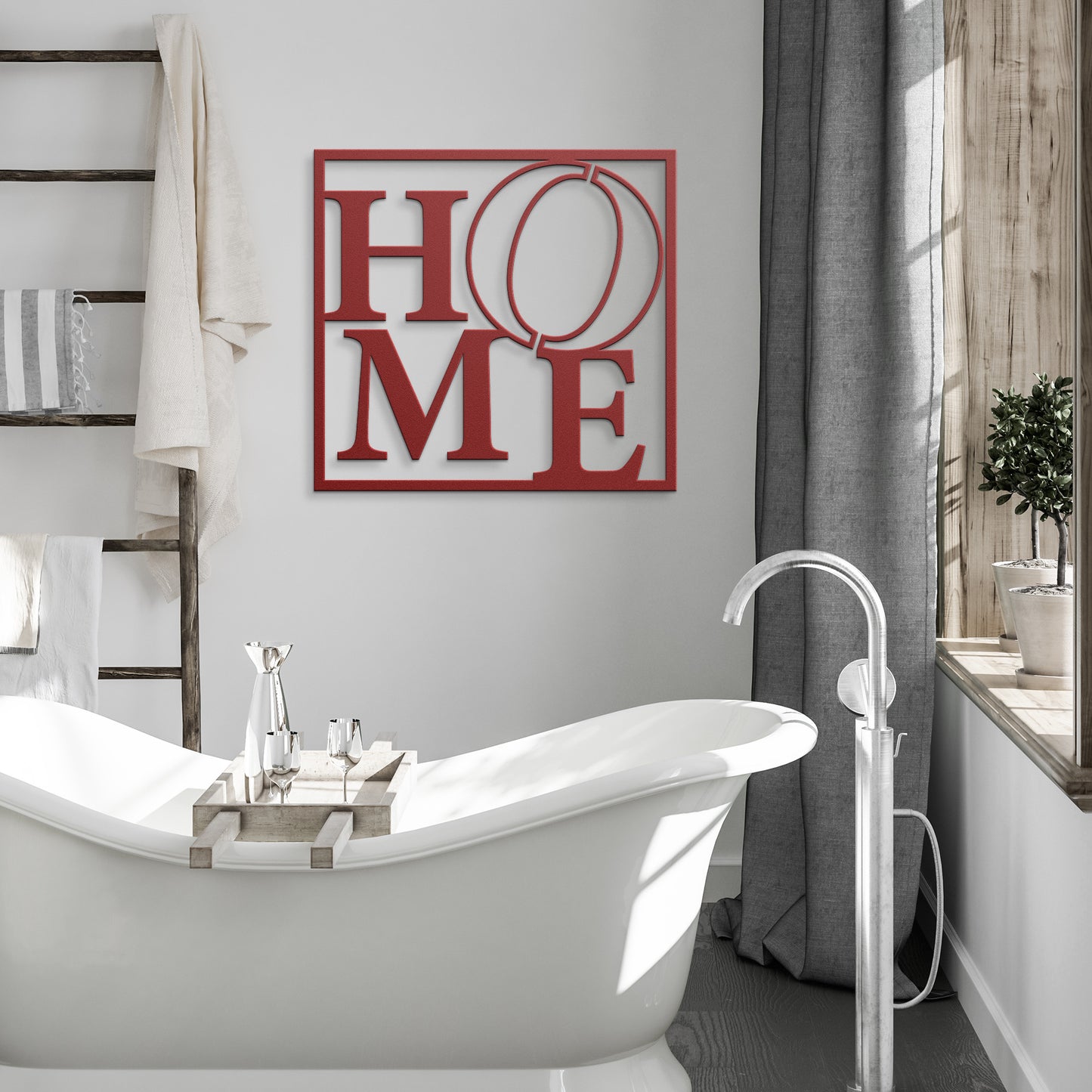 Beautiful HOME text Display Metal Wall Art