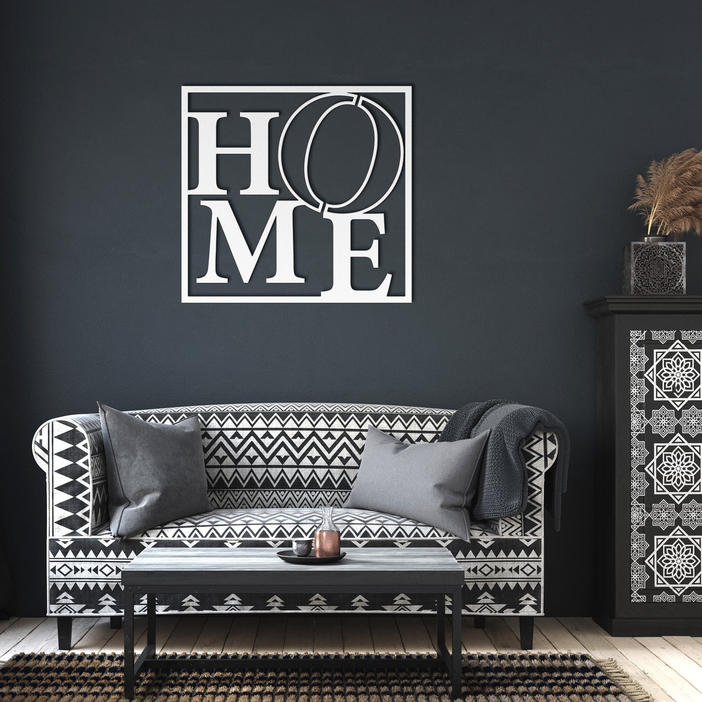 Beautiful HOME text Display Metal Wall Art