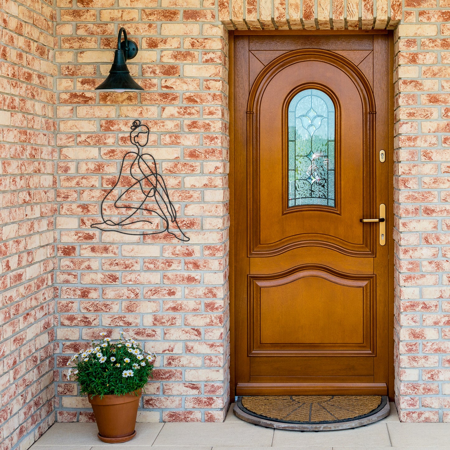 Beautiful Lady One Line Metal Wall Art