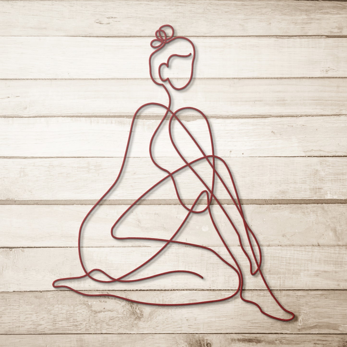 Beautiful Lady One Line Metal Wall Art