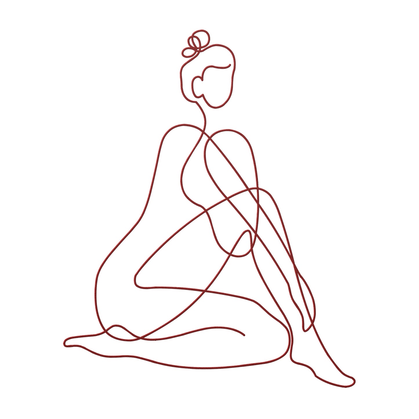 Beautiful Lady One Line Metal Wall Art