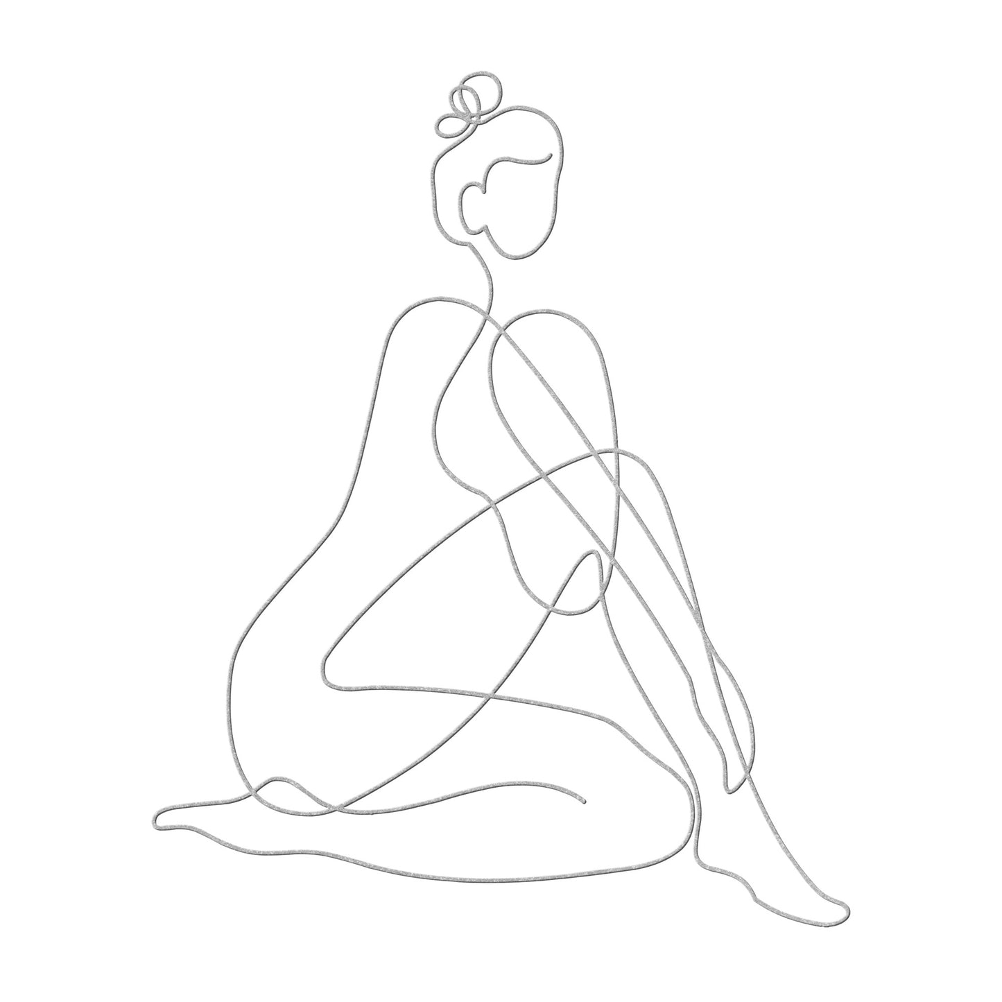 Beautiful Lady One Line Metal Wall Art