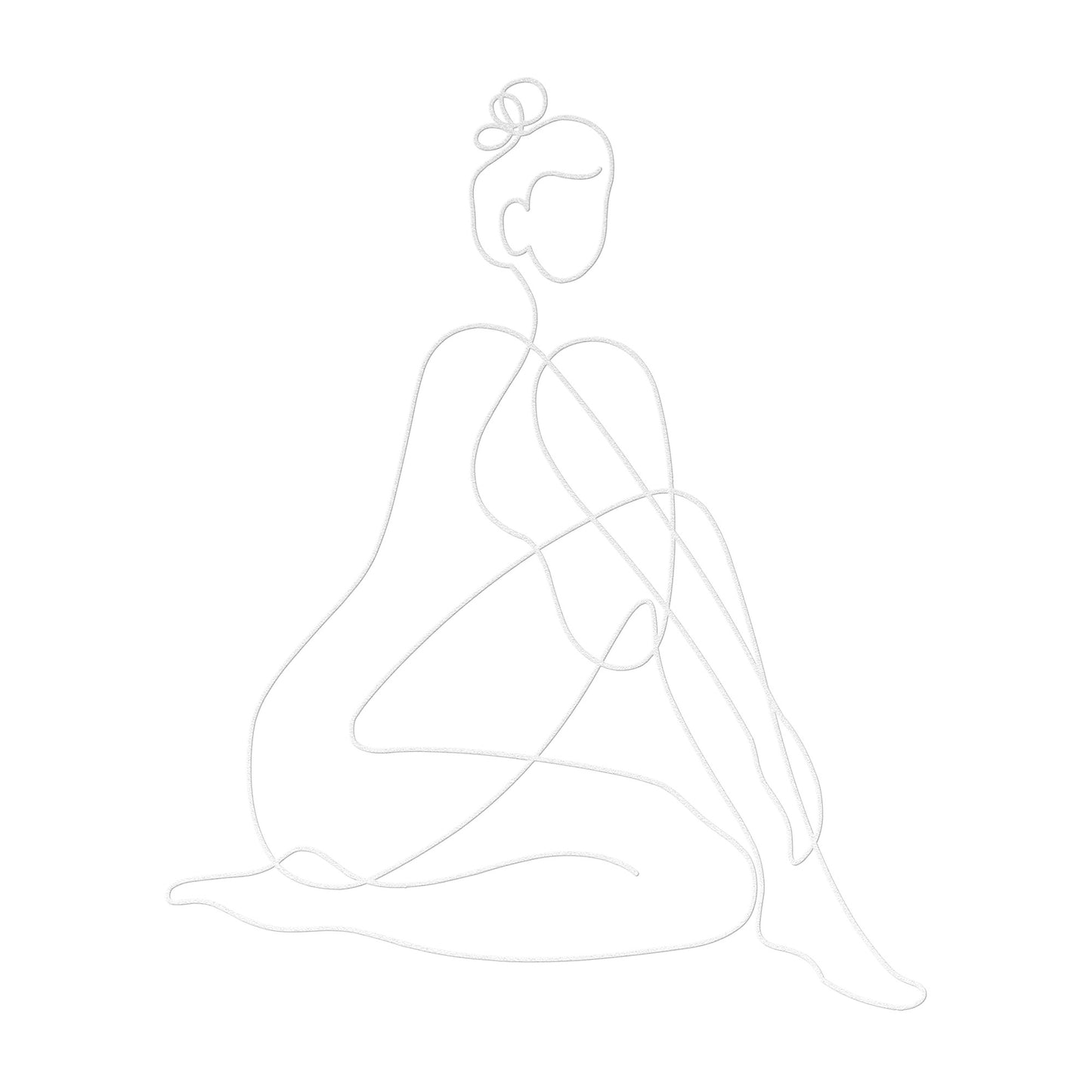 Beautiful Lady One Line Metal Wall Art