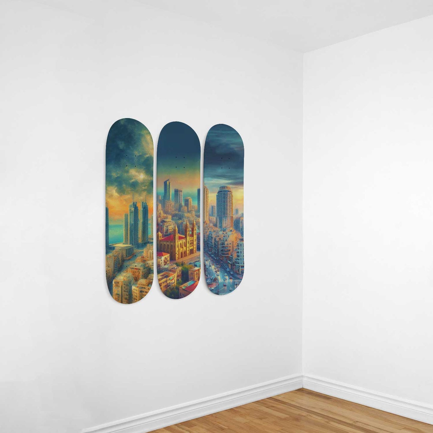 Beirut  Cityscaper 3-Deck Skateboard Wall Art