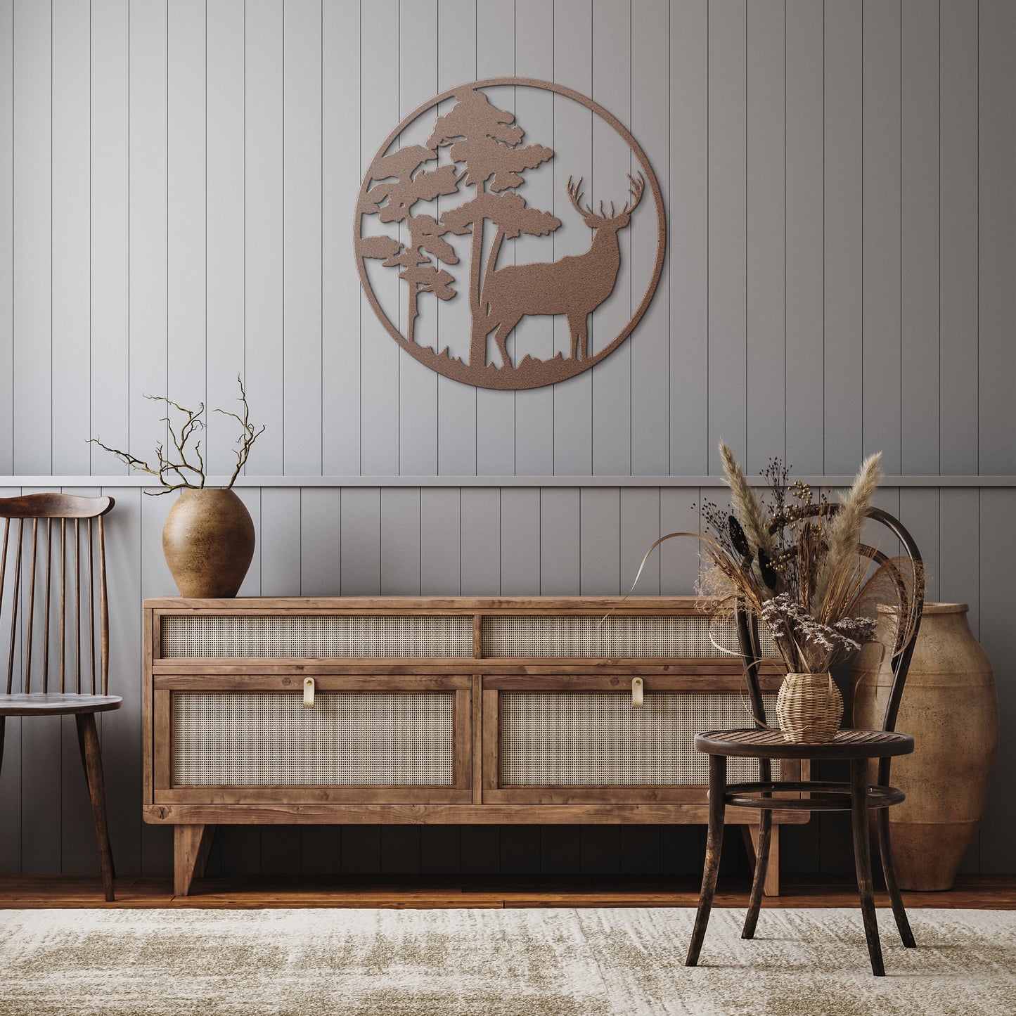 Buck in the Fall Forest Metal Wall Art