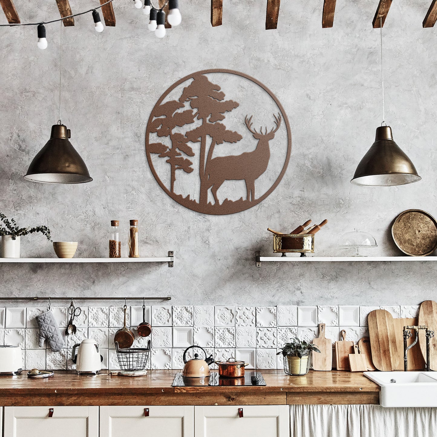 Buck in the Fall Forest Metal Wall Art