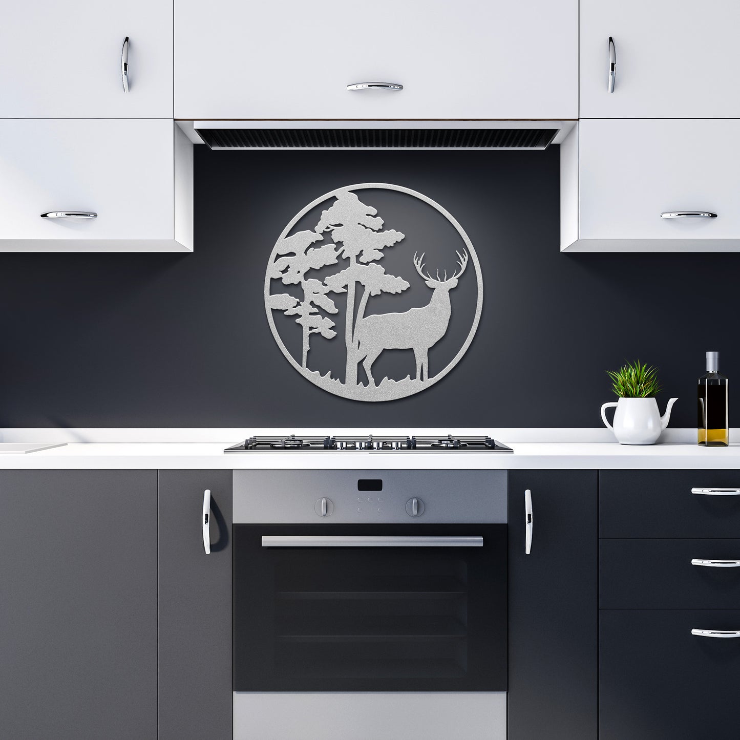 Buck in the Fall Forest Metal Wall Art