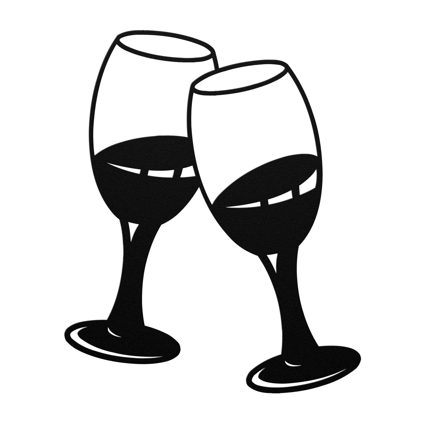 Couple Champagne Glass Metal Wall Art