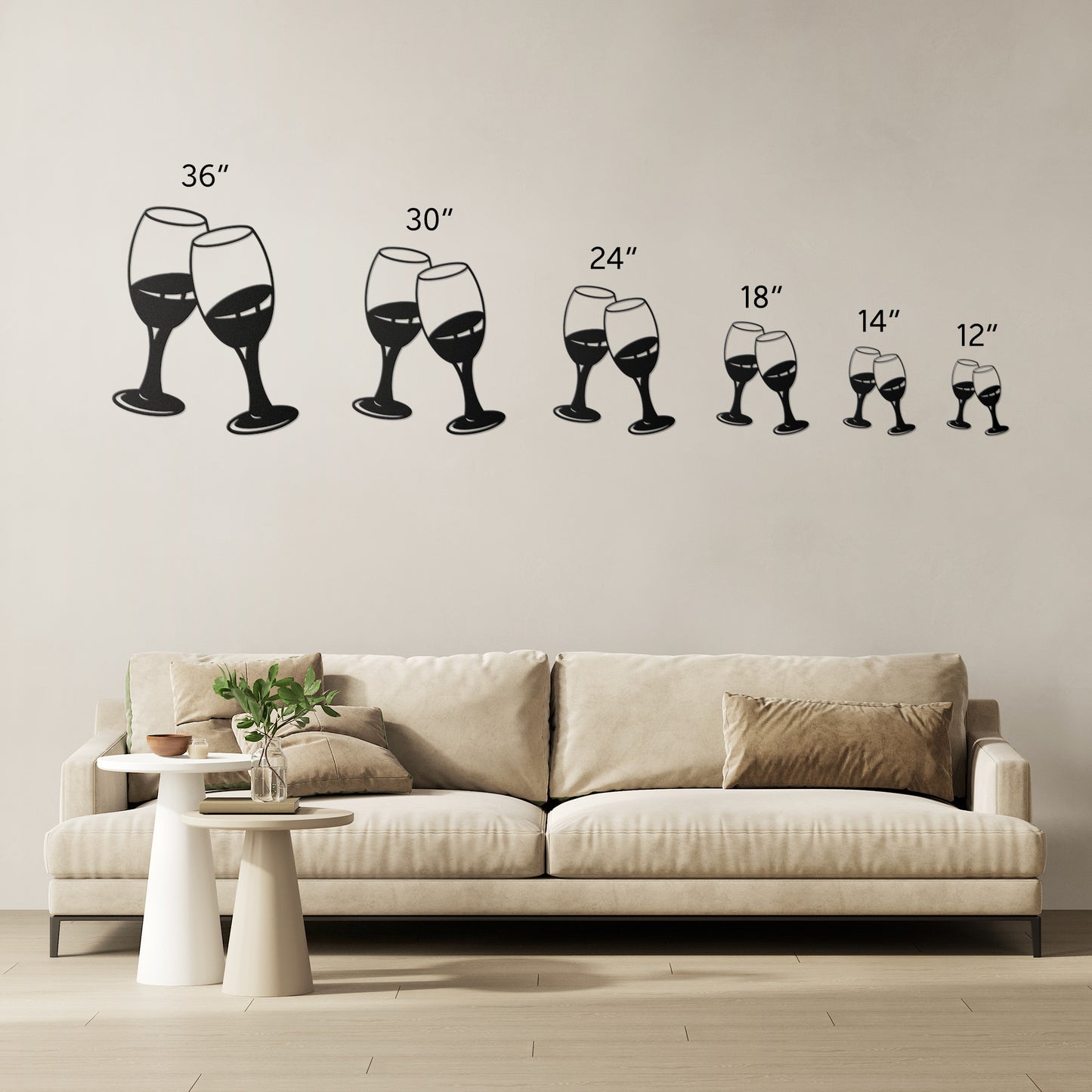 Couple Champagne Glass Metal Wall Art