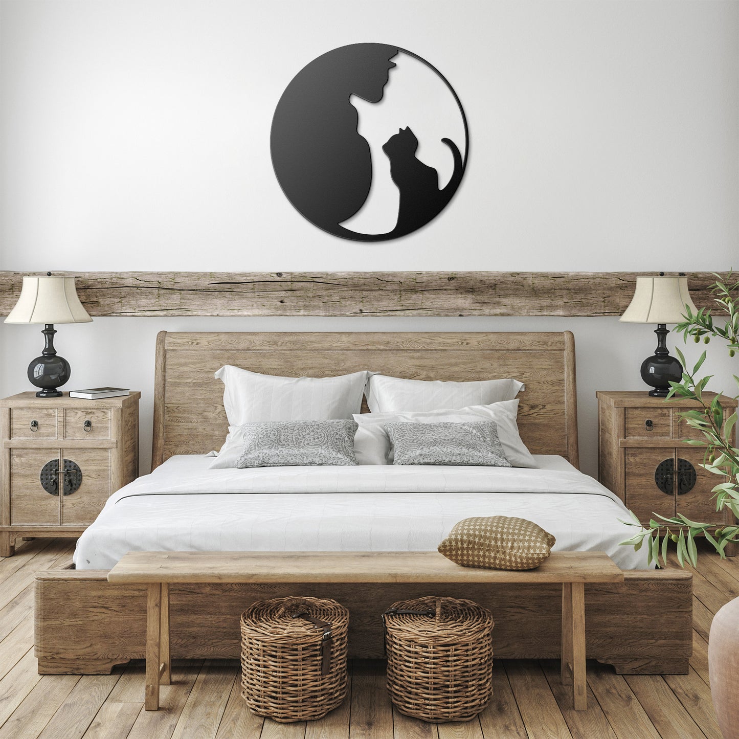 Cute Cat and Kitten Metal Wall Art