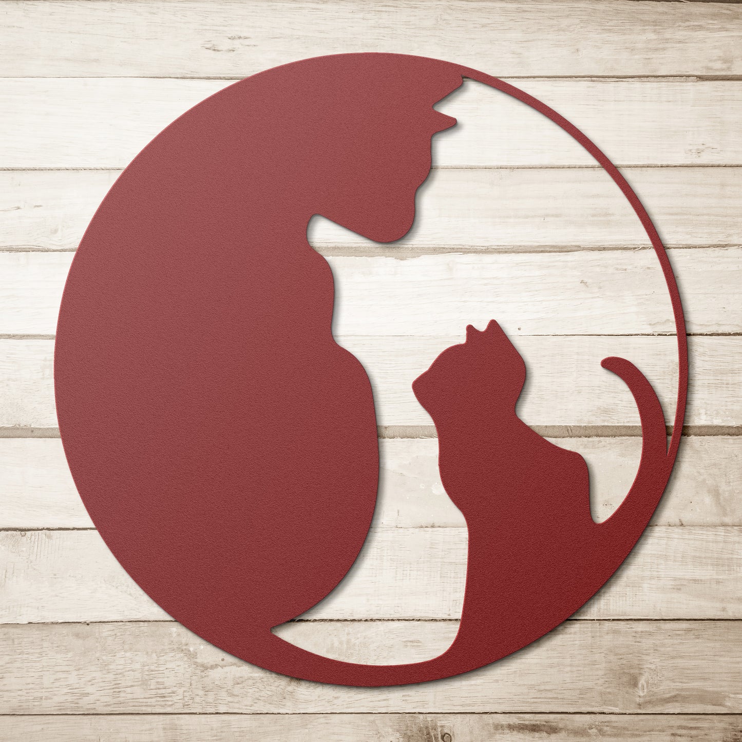 Cute Cat and Kitten Metal Wall Art