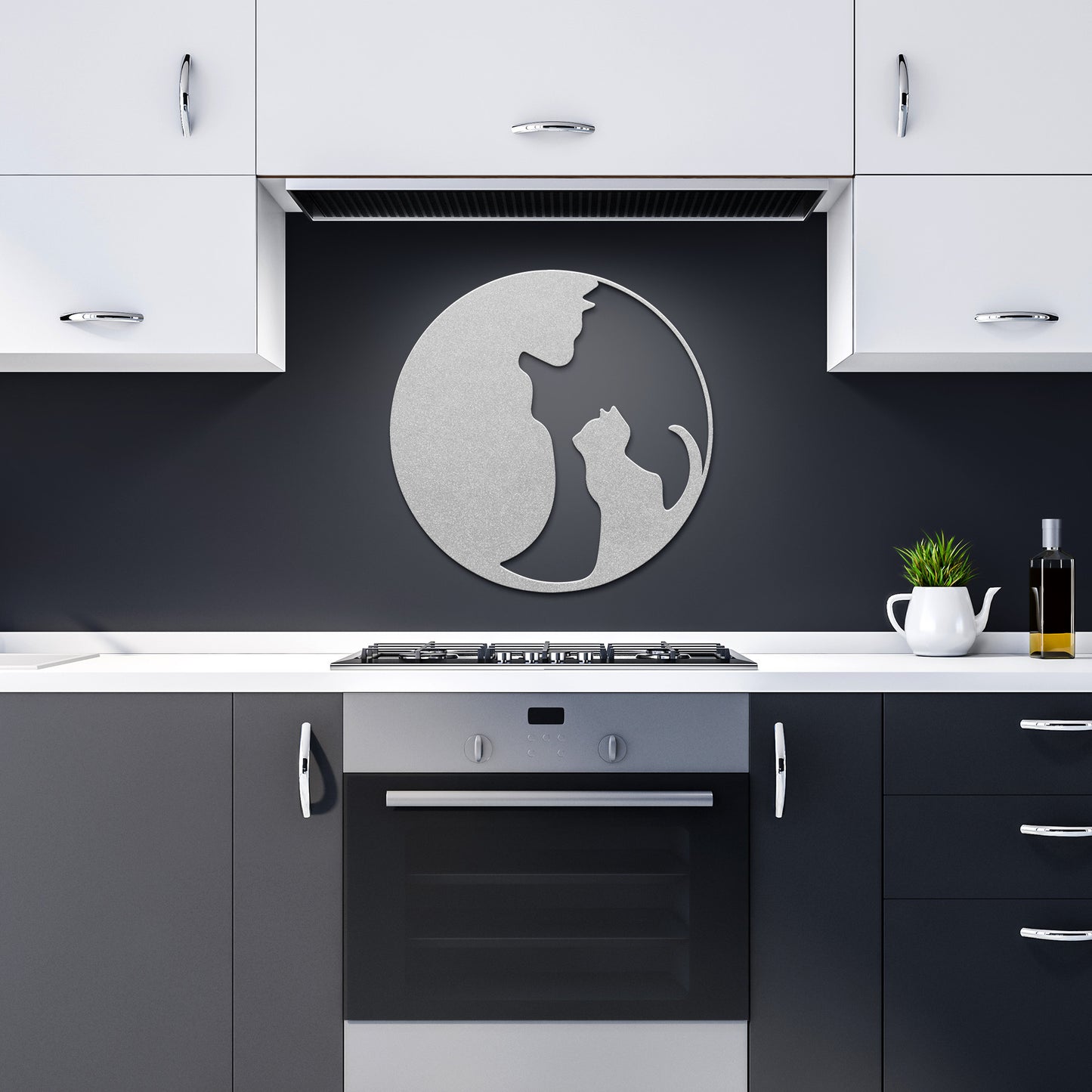 Cute Cat and Kitten Metal Wall Art