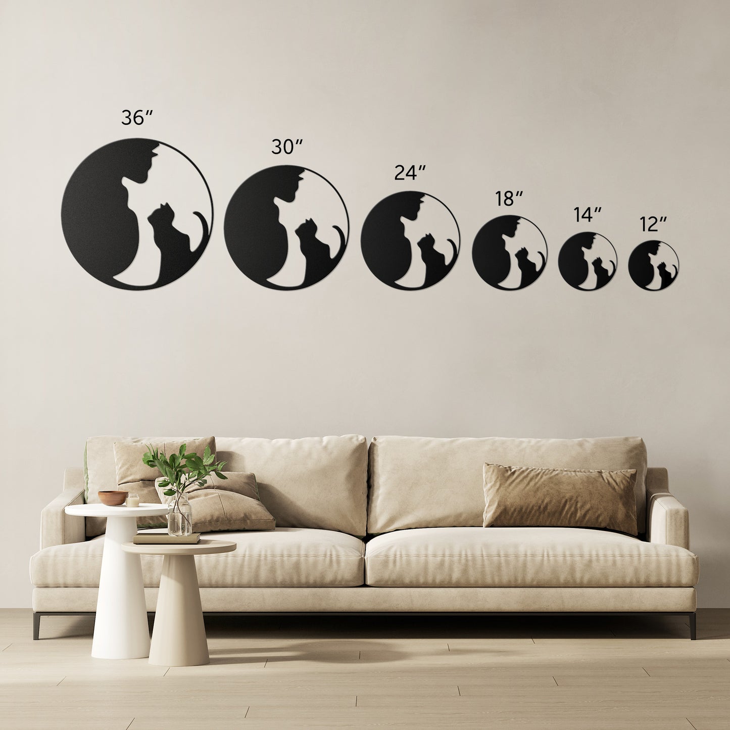 Cute Cat and Kitten Metal Wall Art