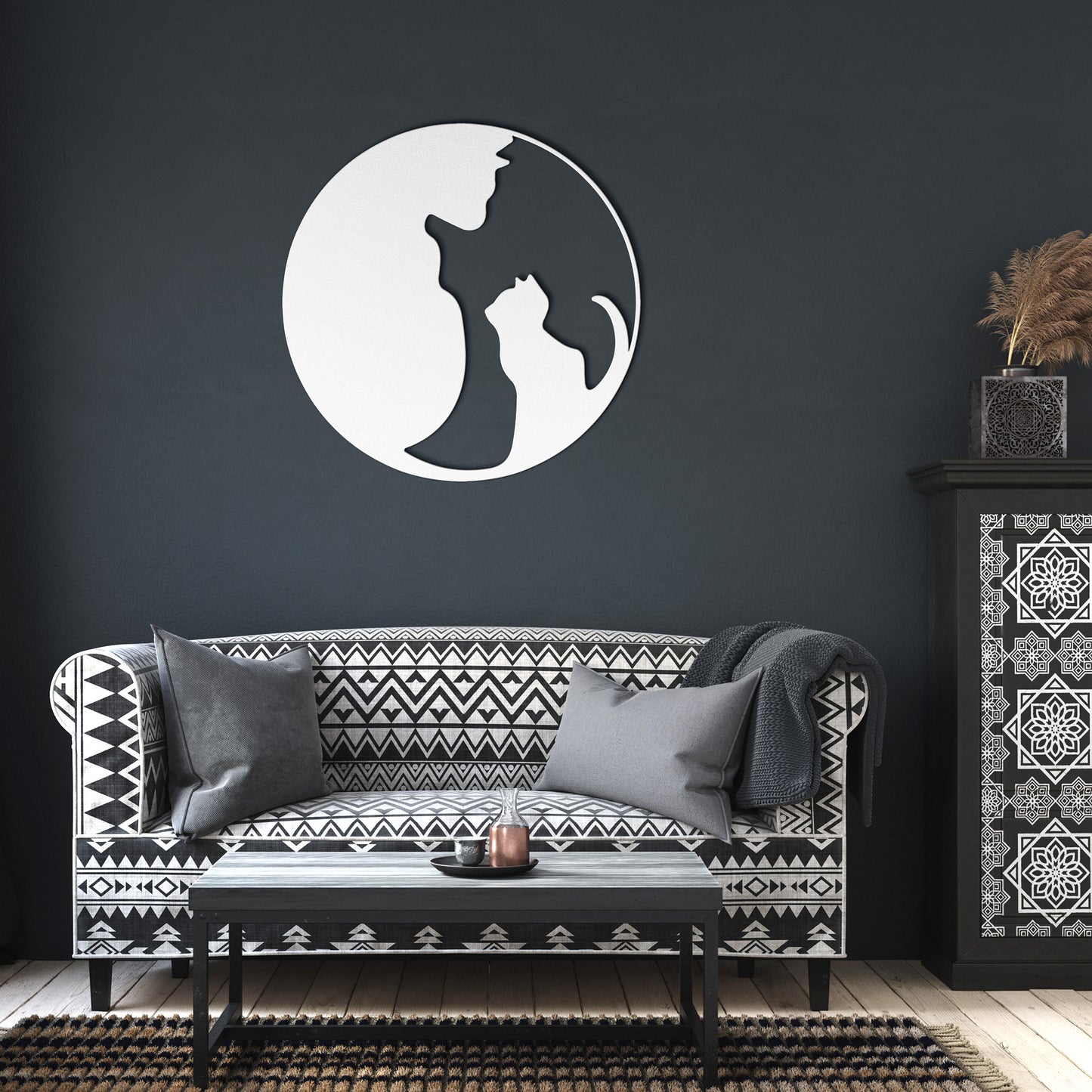 Cute Cat and Kitten Metal Wall Art