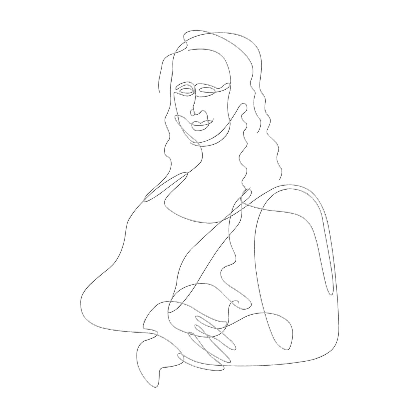 Da Vinci Mona Lisa Continuous Line Drawing Metal Wall Art