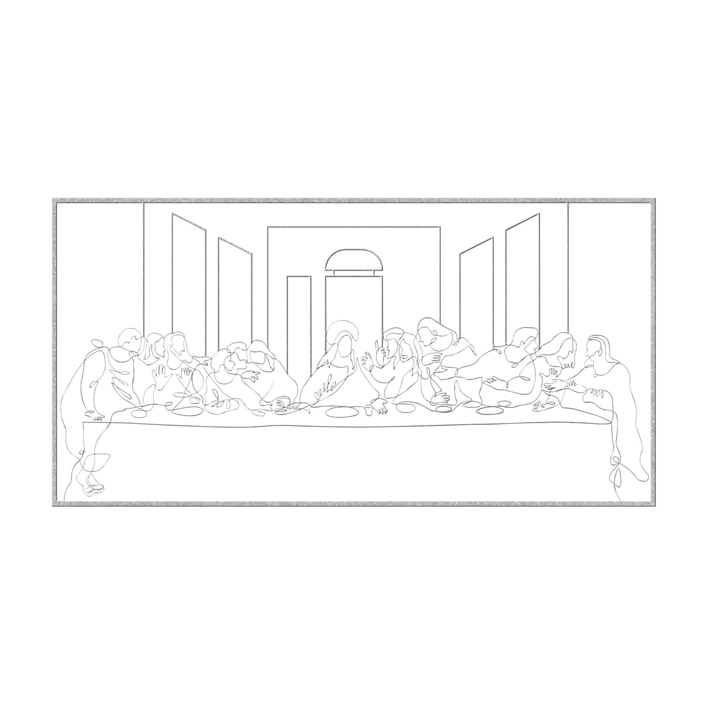 Da Vinci The Last Supper Continuous Line Drawing Metal Wall Art