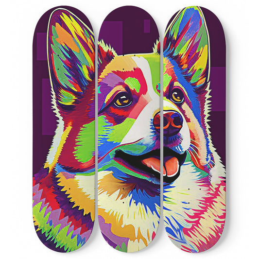 Cute Dog #1.0 3-Deck Skateboard Wall Art