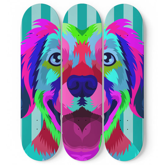 Cute Dog #5.0 3-Deck Skateboard Wall Art