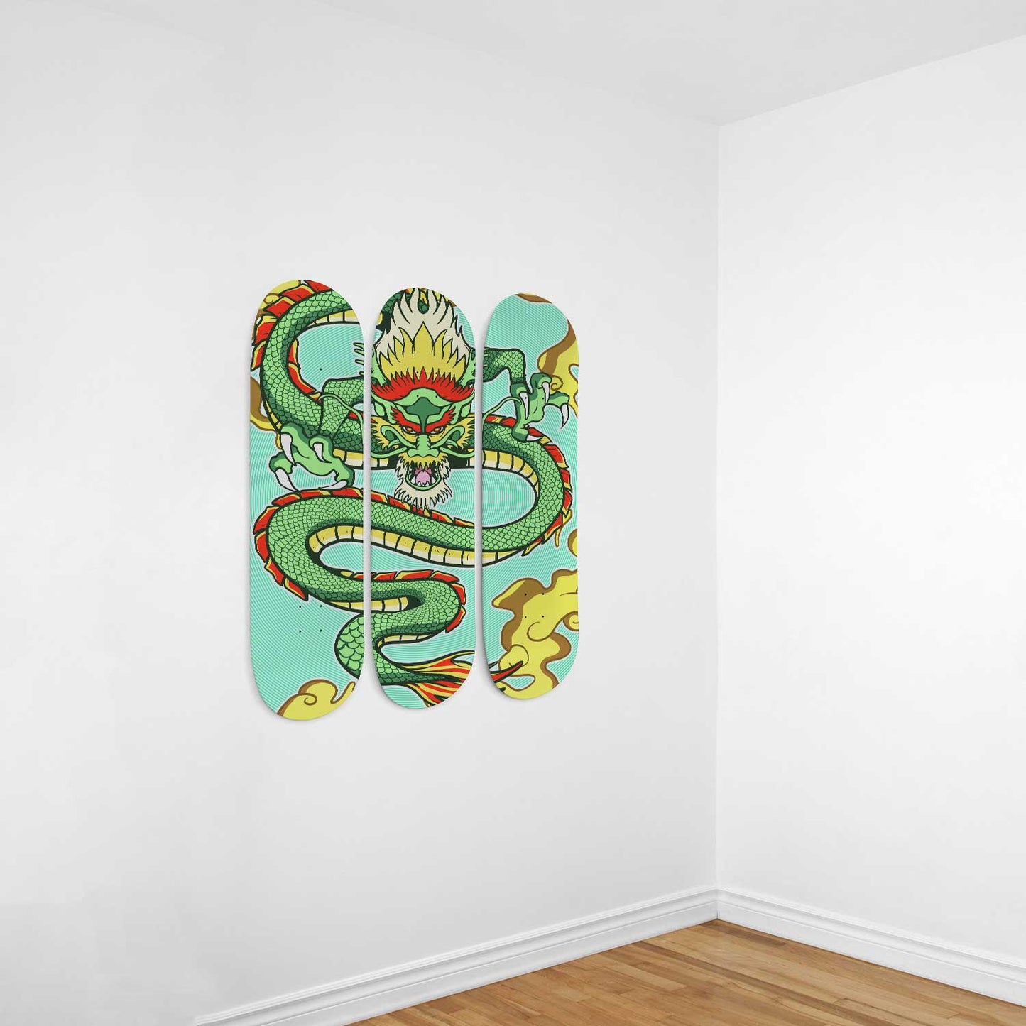 Dragon Shen long 3 Deck Skateboard Wall Art : Handcrafted Decor