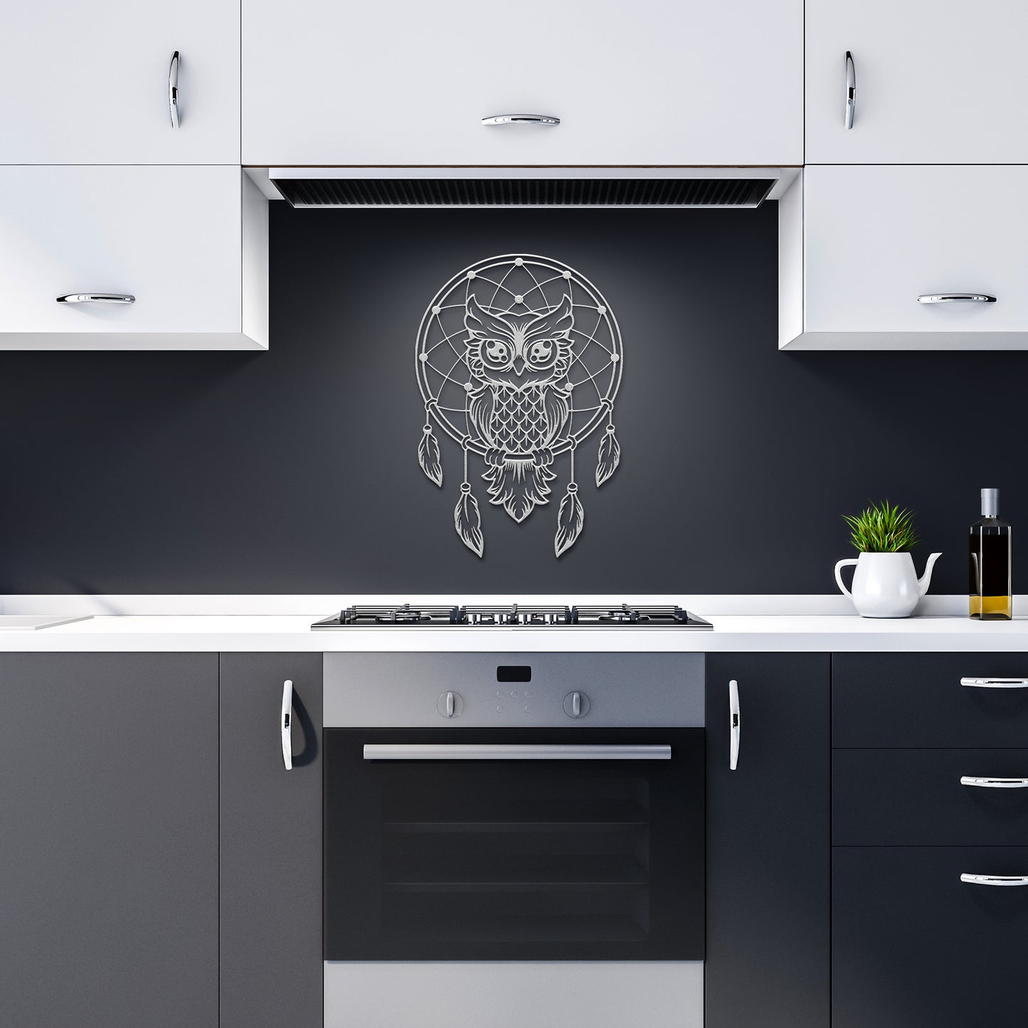 Dream Catcher with Owl Metal Wall Art