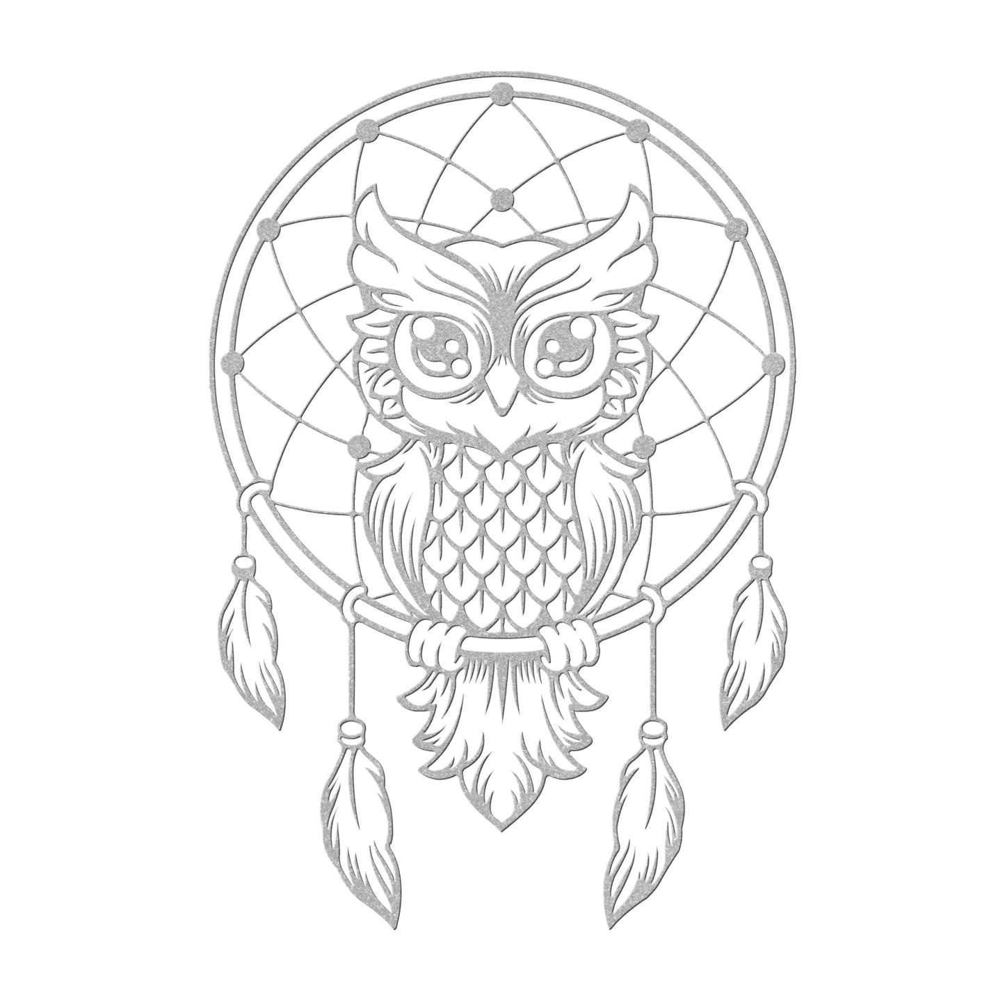 Dream Catcher with Owl Metal Wall Art
