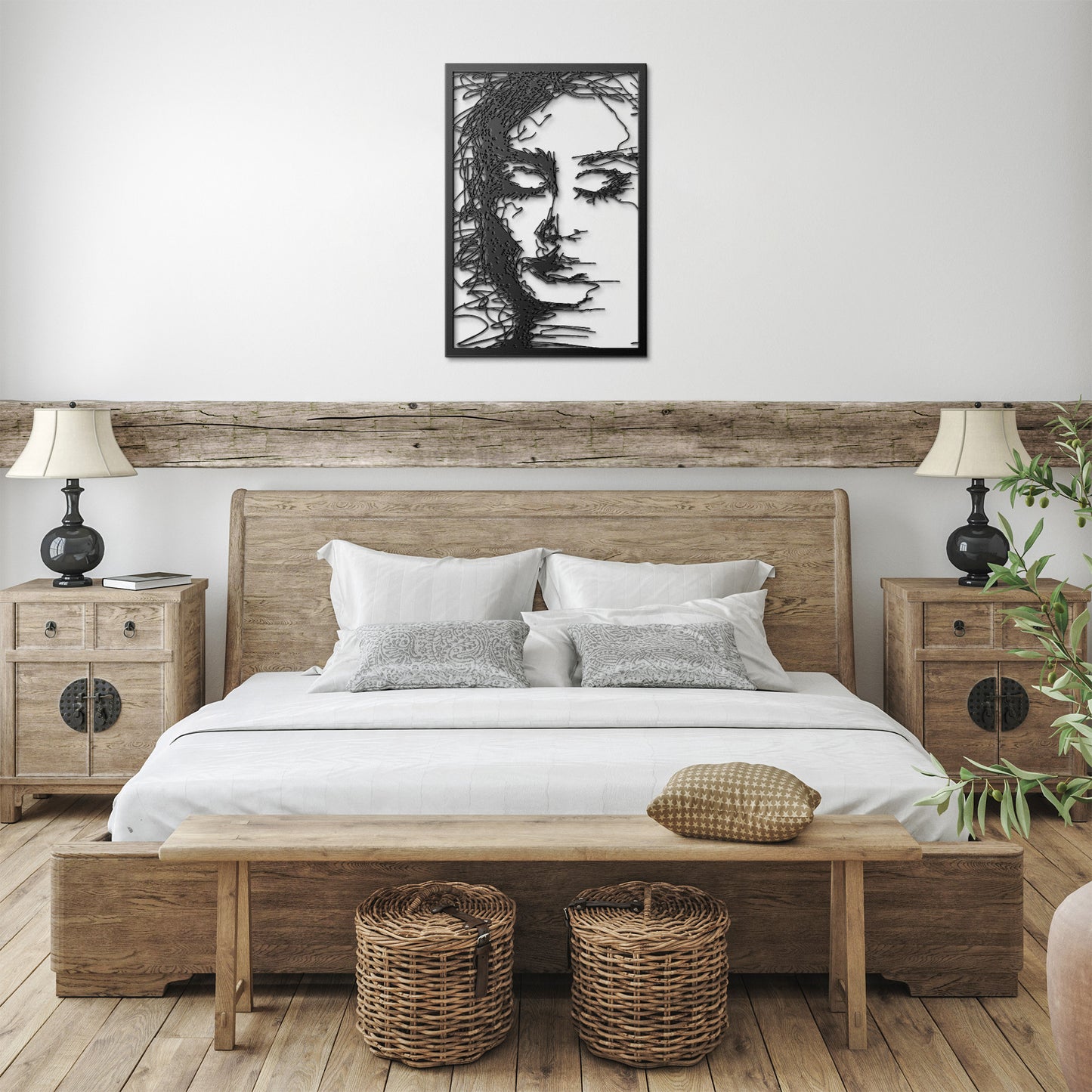 Emotional Woman Scribble Metal Wall Art