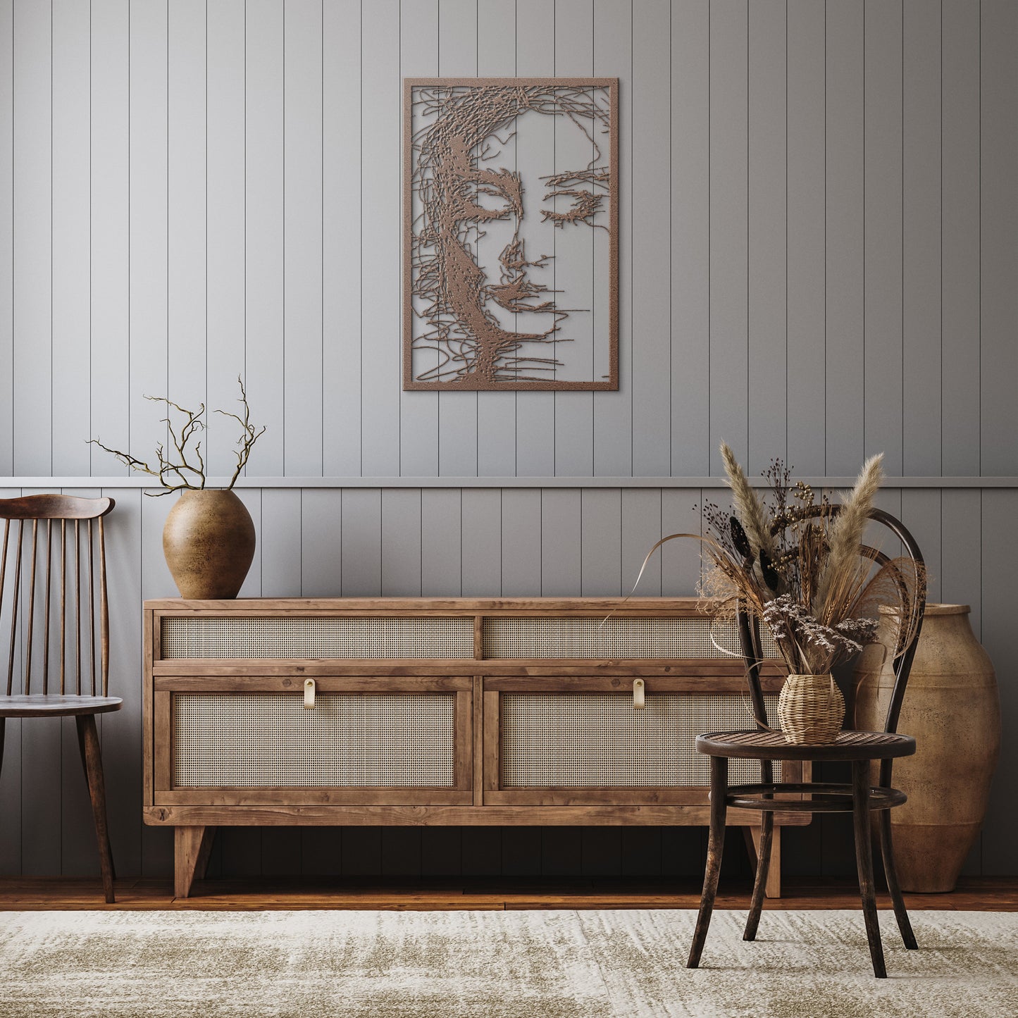 Emotional Woman Scribble Metal Wall Art