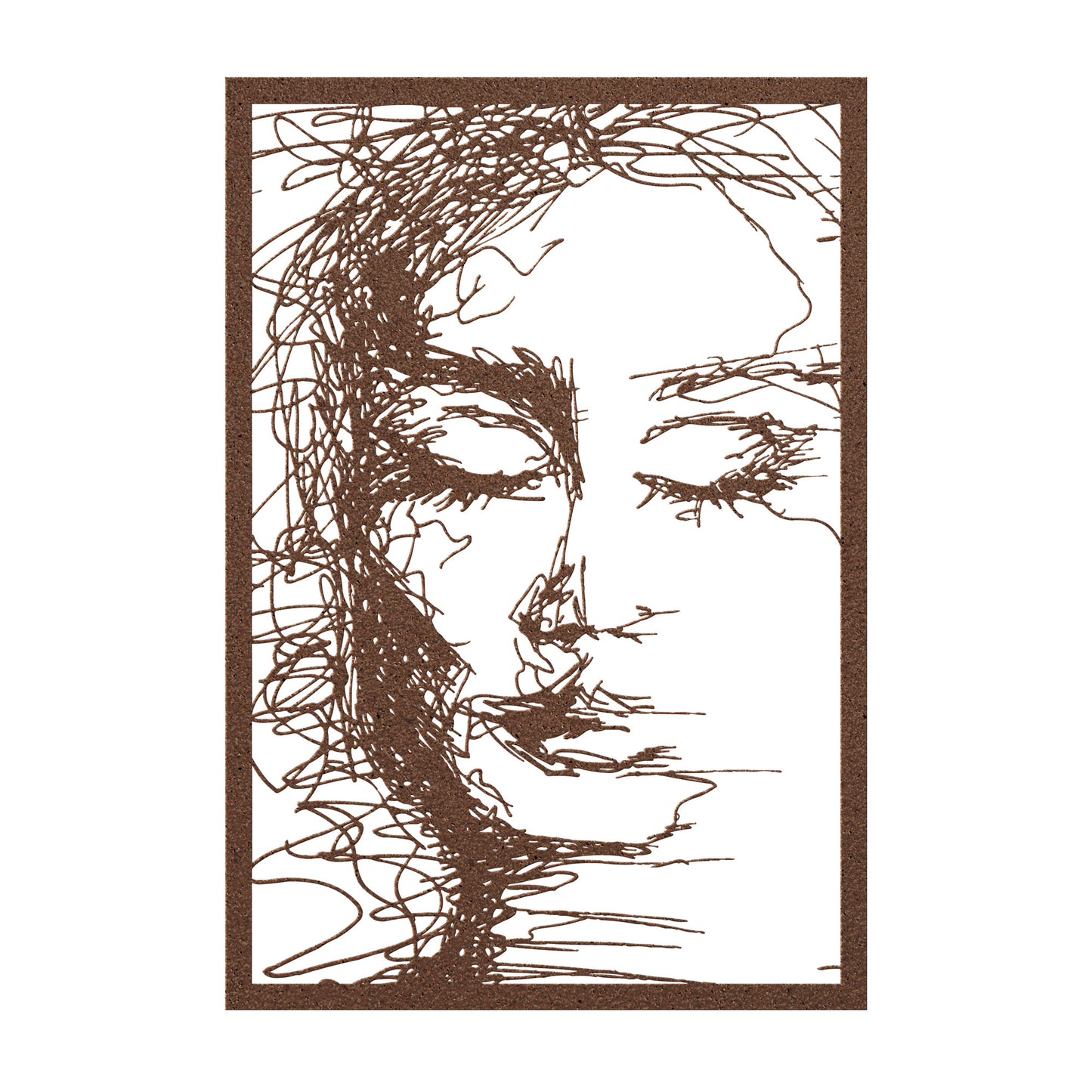 Emotional Woman Scribble Metal Wall Art
