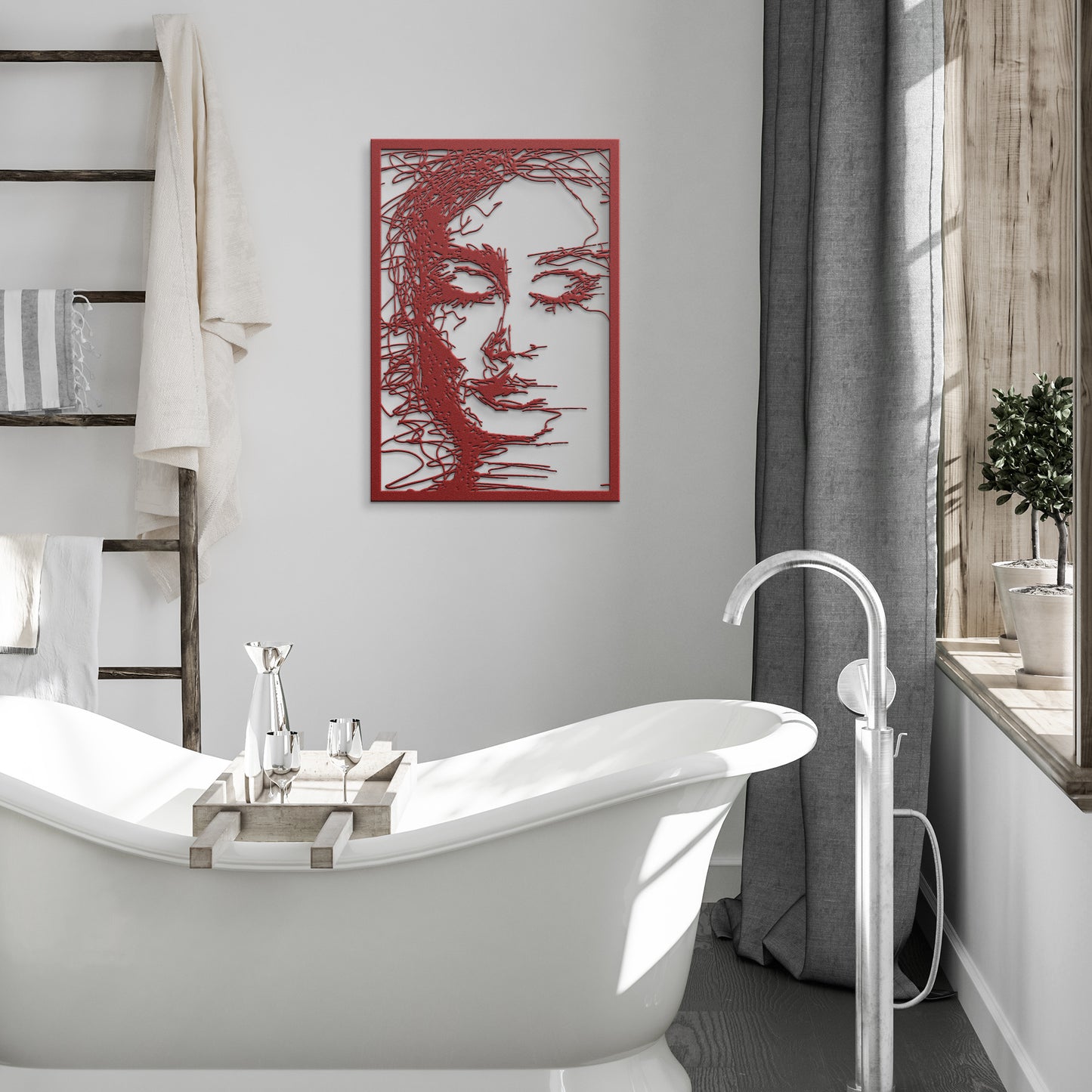 Emotional Woman Scribble Metal Wall Art