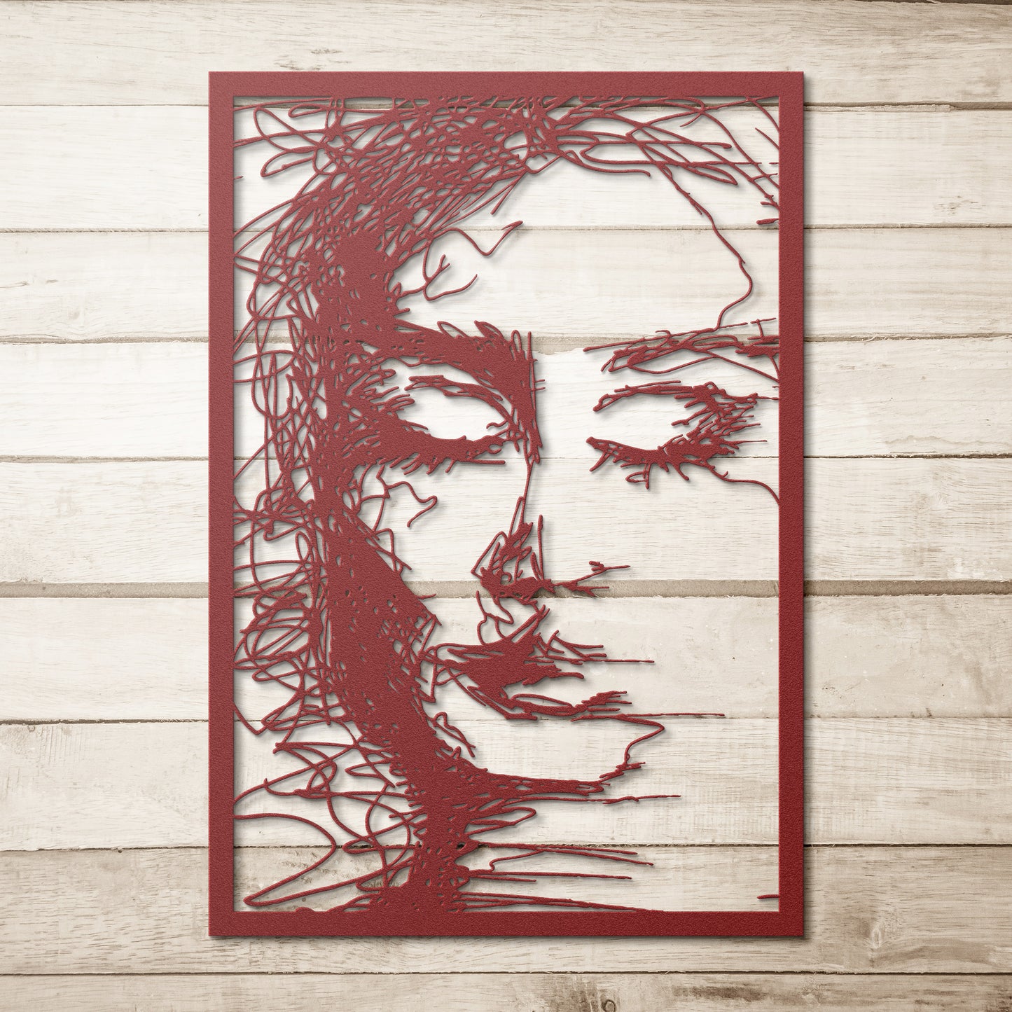 Emotional Woman Scribble Metal Wall Art