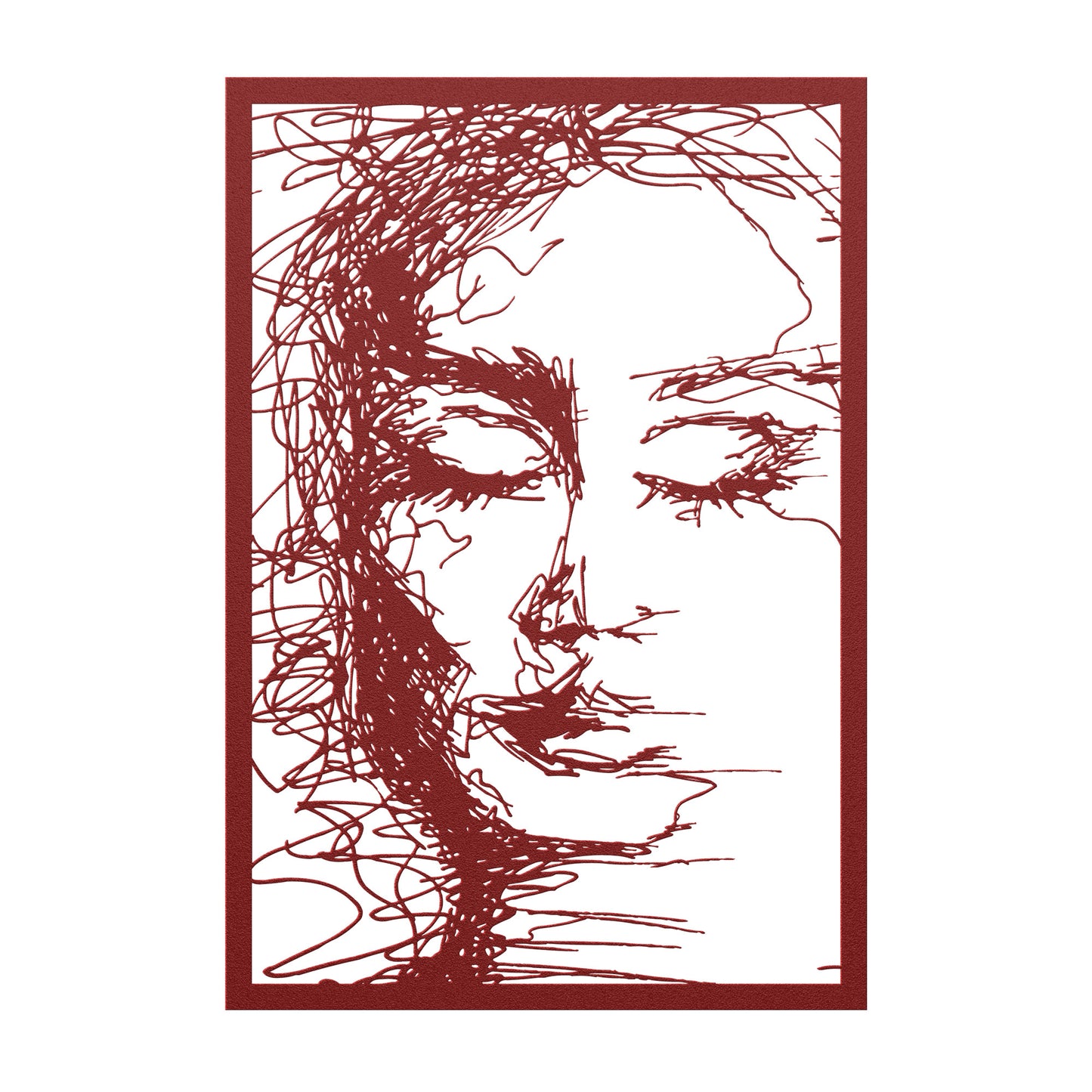Emotional Woman Scribble Metal Wall Art