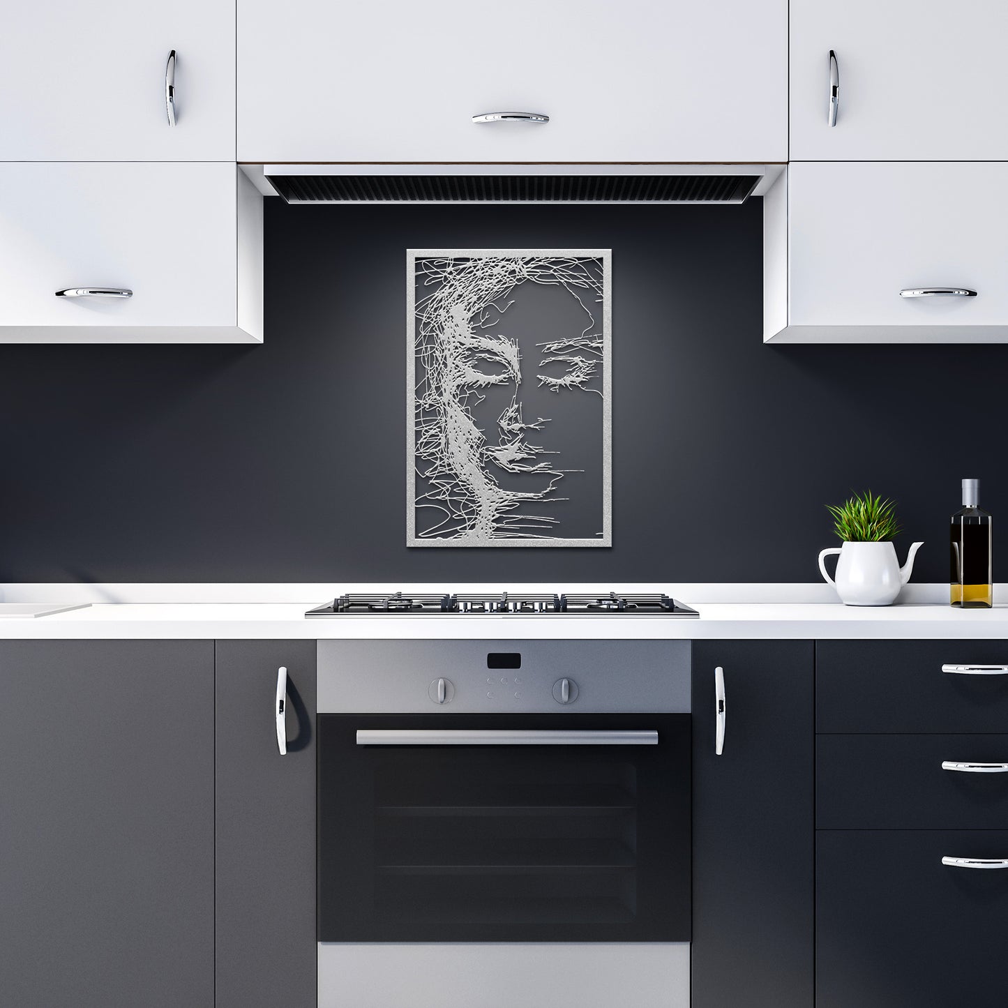 Emotional Woman Scribble Metal Wall Art