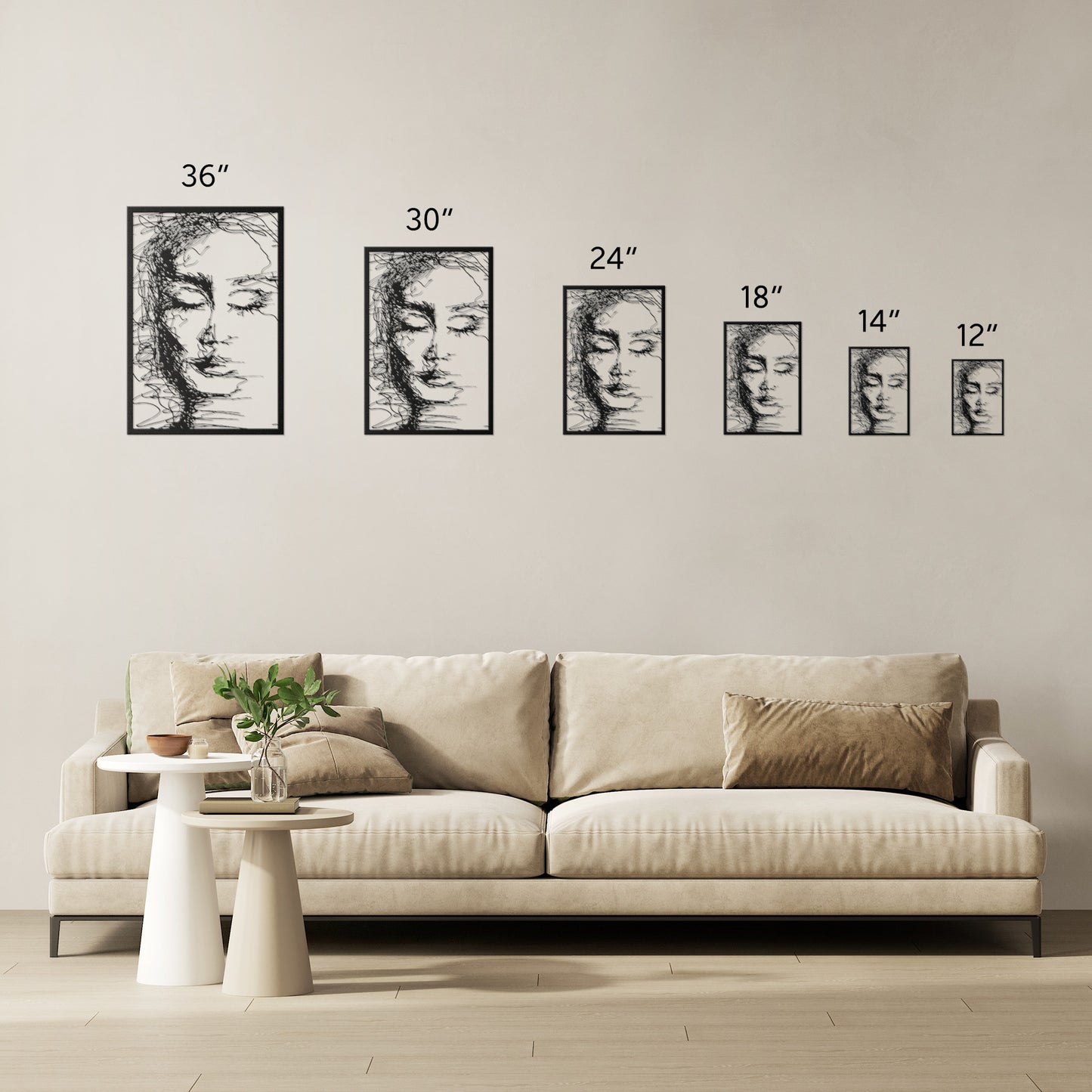Emotional Woman Scribble Metal Wall Art