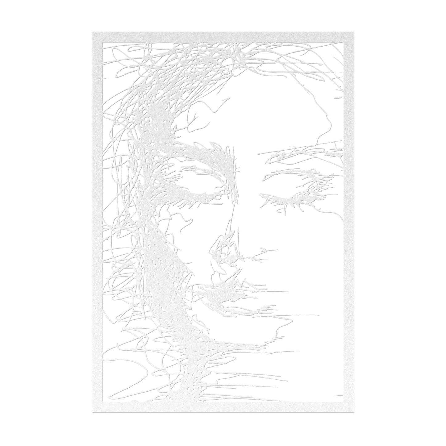 Emotional Woman Scribble Metal Wall Art