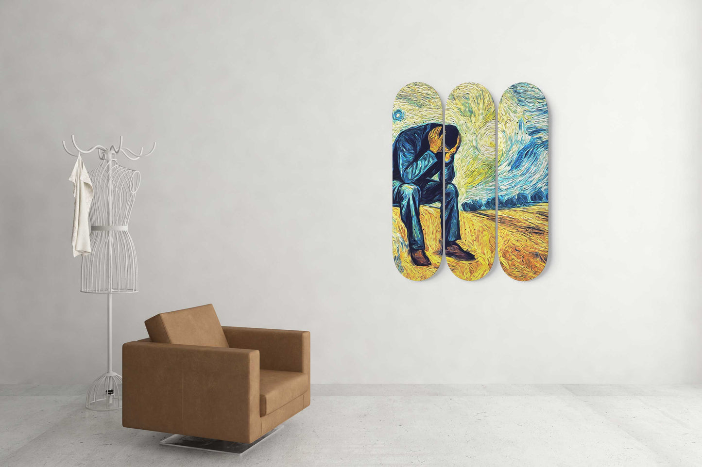 Van Gogh Eternity's Gate 3-Deck Skateboard Wall Art: A Glimpse into the Artist's Soul