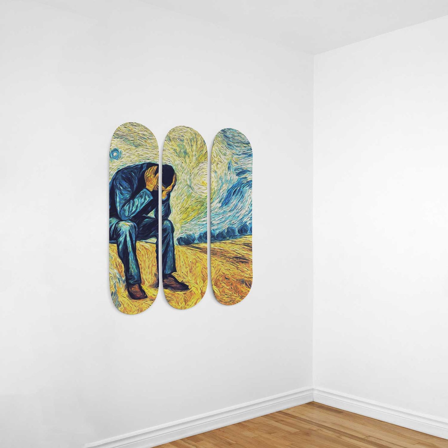 Van Gogh Eternity's Gate 3-Deck Skateboard Wall Art: A Glimpse into the Artist's Soul