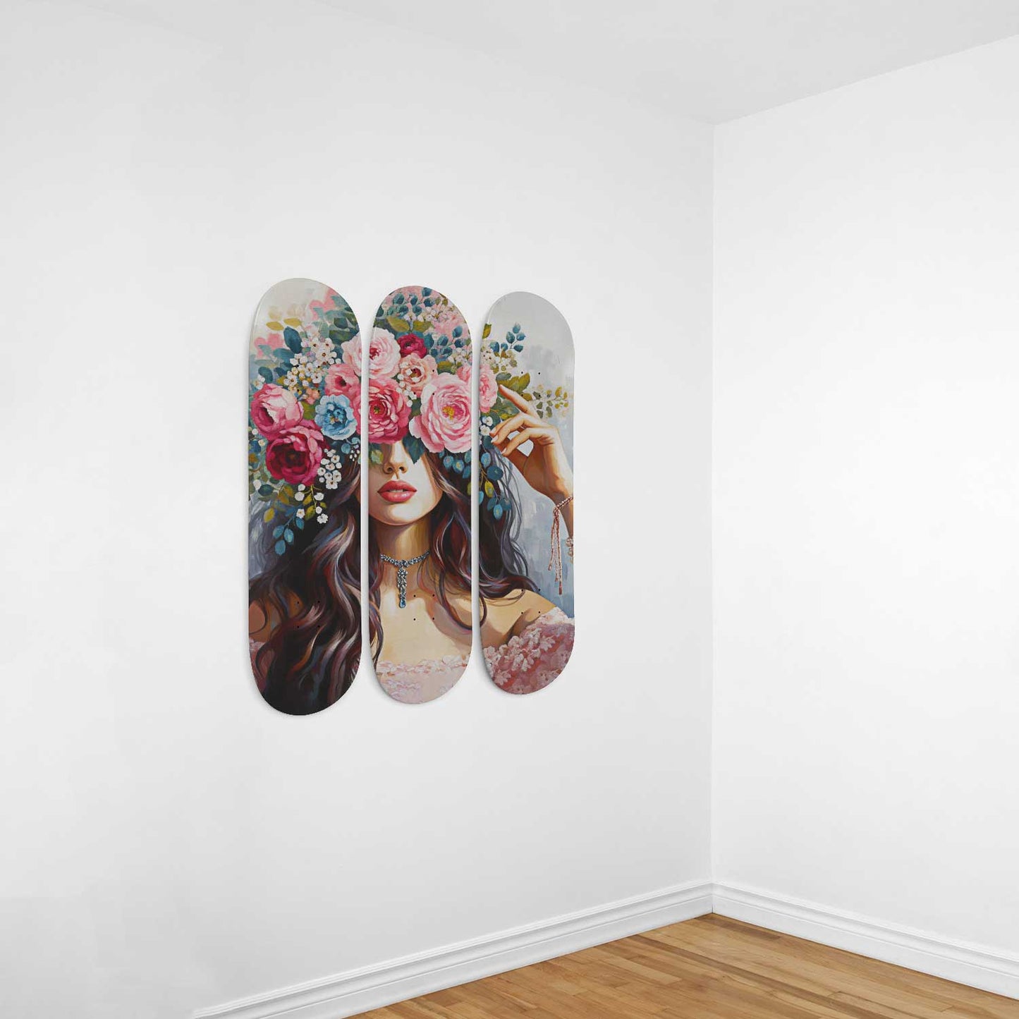 Flower Lady #3.0 3-Deck Skateboard Wall Art